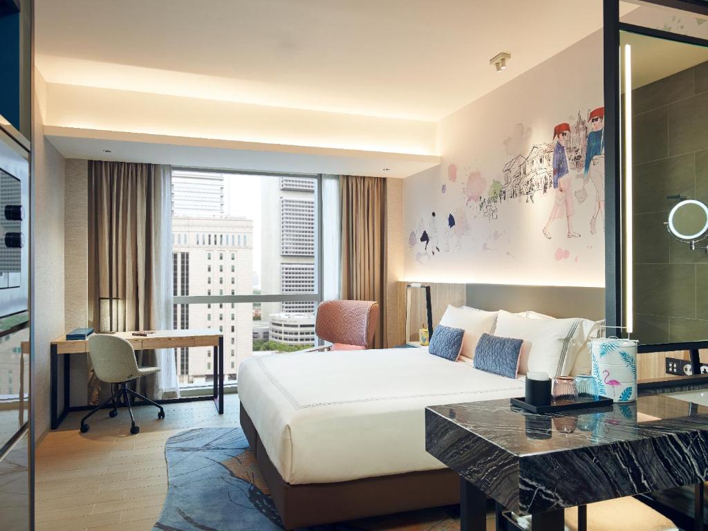 Cama o camas de una habitación en Capri by Fraser China Square, Singapore