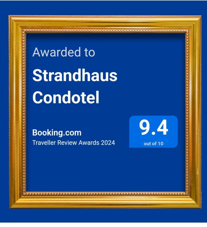 Sertifikat, nagrada, logo ili drugi dokument prikazan u objektu Strandhaus Condotel