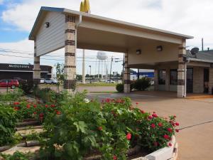 a gas station with flowers in front of it at Regency Inn in Gatesville +11 photos
